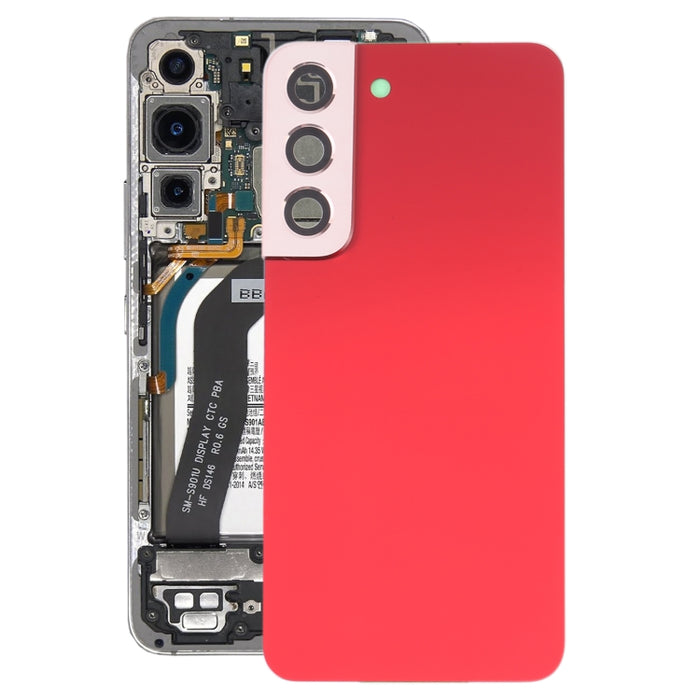 Para Samsung Galaxy S22 5G SM-S901B Tapa trasera de batería con cubierta de lente de cámara