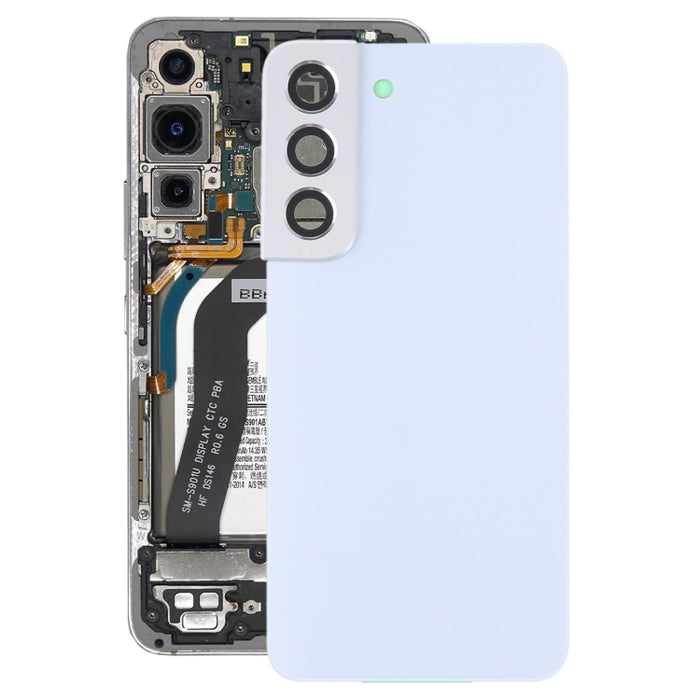 Para Samsung Galaxy S22 5G SM-S901B Tapa trasera de batería con cubierta de lente de cámara