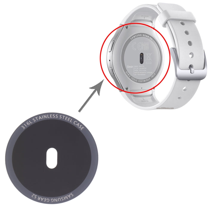 Lente de cristal trasera para Samsung Gear S2 SM-R720
