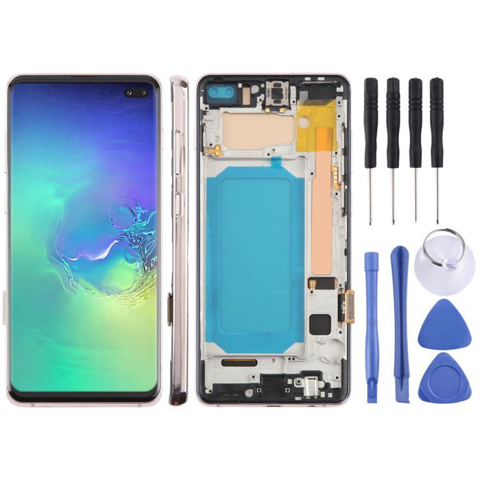 Pantalla LCD TFT para Samsung Galaxy S10 + SM-G975 digitalizador montaje completo con marco, no compatible con identificación de huellas dactilares