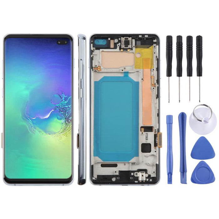 Pantalla LCD TFT para Samsung Galaxy S10 + SM-G975 digitalizador montaje completo con marco, no compatible con identificación de huellas dactilares