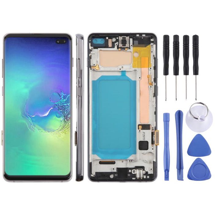 Pantalla LCD TFT para Samsung Galaxy S10 + SM-G975 digitalizador montaje completo con marco, no compatible con identificación de huellas dactilares