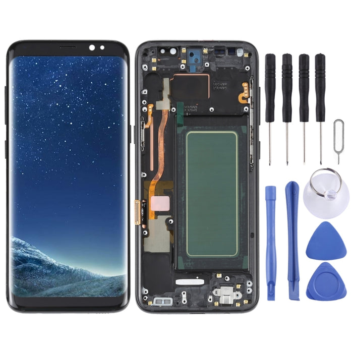 Pantalla LCD OLED para Samsung Galaxy S8 SM-G950 digitalizador de montaje completo con marco