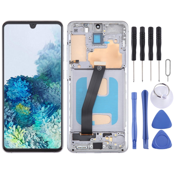 Pantalla LCD TFT para Samsung Galaxy S20 SM-G980 digitalizador montaje completo con marco, no compatible con identificación de huellas dactilares