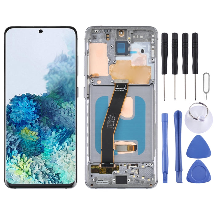 Pantalla LCD OLED para Samsung Galaxy S20 SM-G980 digitalizador montaje completo con marco