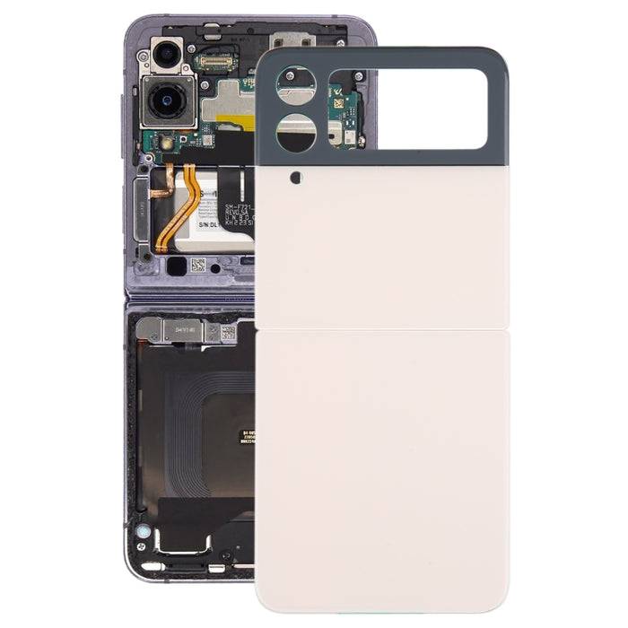 Para Samsung Galaxy Z Flip4 SM-F721B Tapa trasera de batería con tapa de lente de cámara