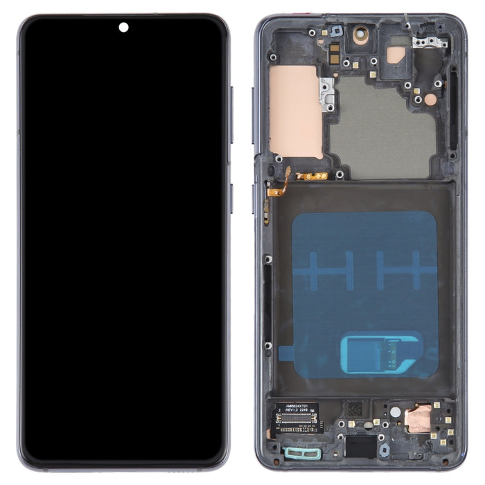 Pantalla LCD material de OLED para la asamblea completa del digitizador del Samsung Galaxy S21 5G SM-G991B con el marco