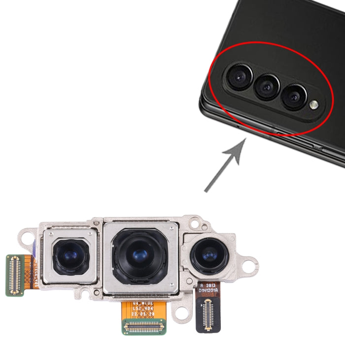 Para Samsung Galaxy Z Fold4 SM-F936 Conjunto de cámara original (teleobjetivo + gran angular + cámara principal)
