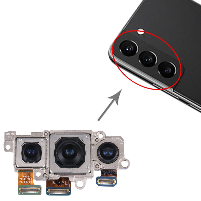 Para Samsung Galaxy S22+ 5G SM-S906B Conjunto de cámara original (teleobjetivo + gran angular + cámara principal)