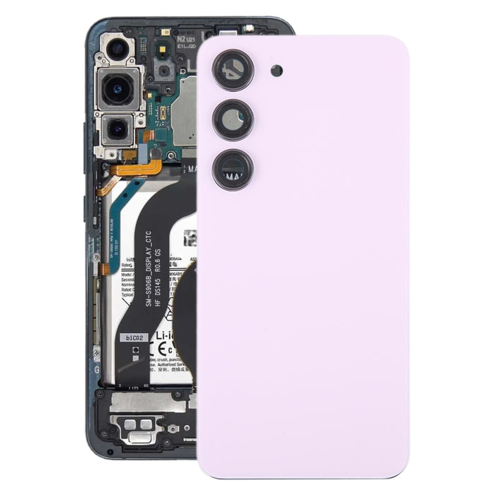 Para Samsung Galaxy S23 SM-S911B Tapa trasera de batería de vidrio OEM con cubierta de lente de cámara