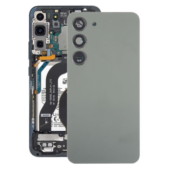 Para Samsung Galaxy S23 SM-S911B Tapa trasera de batería de vidrio OEM con cubierta de lente de cámara