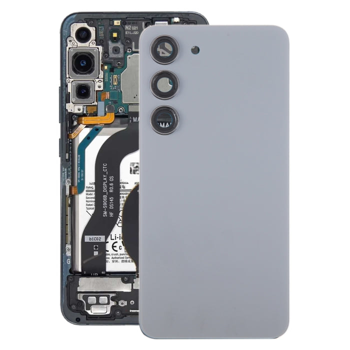 Para Samsung Galaxy S23 SM-S911B Tapa trasera de batería de vidrio OEM con cubierta de lente de cámara