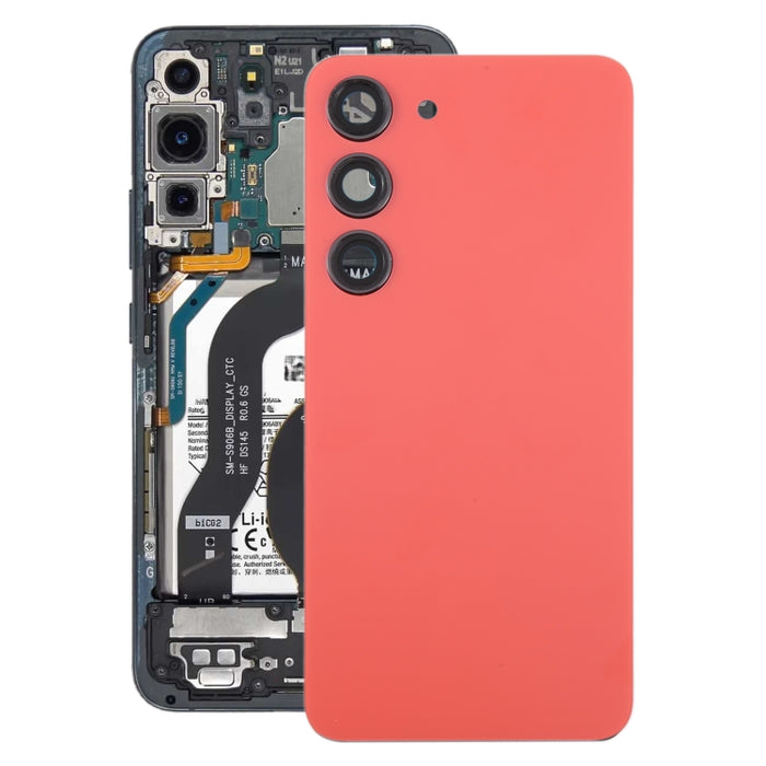 Para Samsung Galaxy S23 SM-S911B Tapa trasera de batería de vidrio OEM con cubierta de lente de cámara