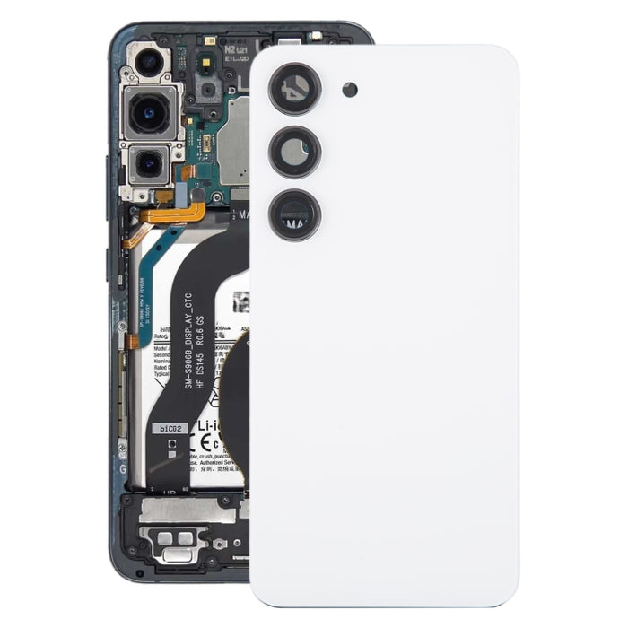 Para Samsung Galaxy S23 SM-S911B Tapa trasera de batería de vidrio OEM con cubierta de lente de cámara