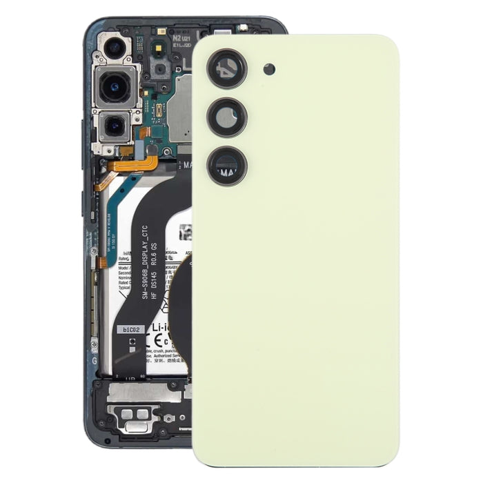 Para Samsung Galaxy S23 SM-S911B Tapa trasera de batería de vidrio OEM con cubierta de lente de cámara