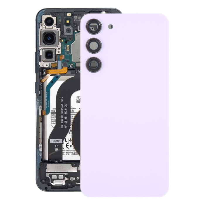 Para Samsung Galaxy S23 + SM-S916B Tapa trasera de batería de vidrio OEM con cubierta de lente de cámara