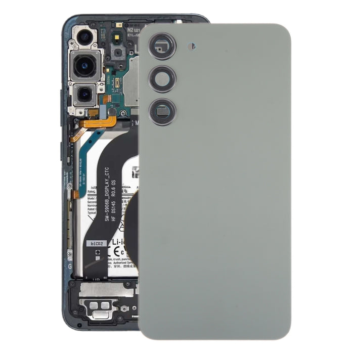 Para Samsung Galaxy S23 + SM-S916B Tapa trasera de batería de vidrio OEM con cubierta de lente de cámara