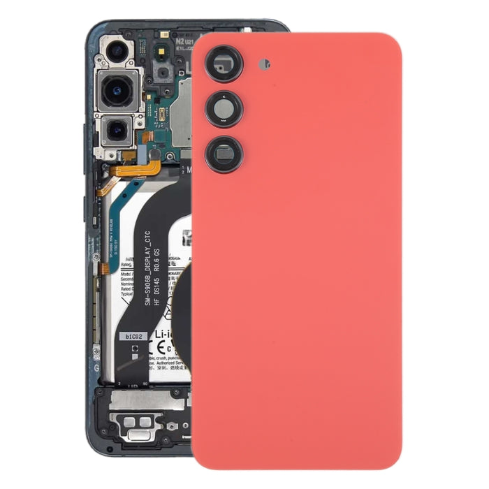 Para Samsung Galaxy S23 + SM-S916B Tapa trasera de batería de vidrio OEM con cubierta de lente de cámara