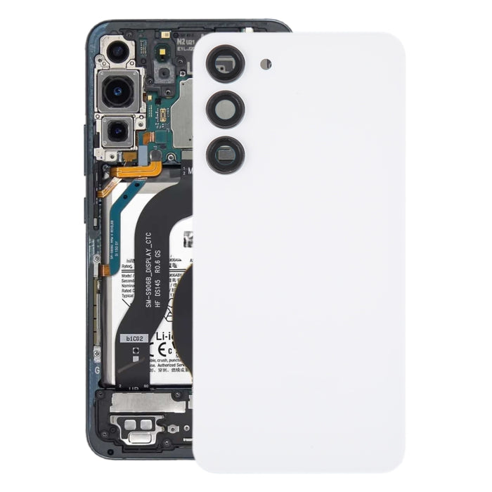 Para Samsung Galaxy S23 + SM-S916B Tapa trasera de batería de vidrio OEM con cubierta de lente de cámara