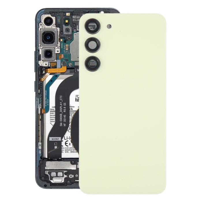Para Samsung Galaxy S23 + SM-S916B Tapa trasera de batería de vidrio OEM con cubierta de lente de cámara