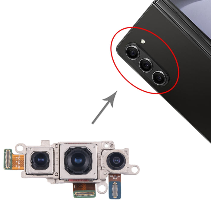 Para Samsung Galaxy Z Fold5 SM-F946B Conjunto de cámara original (teleobjetivo + gran angular + cámara principal)