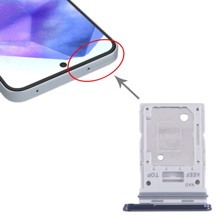 Para Samsung Galaxy A55 SM-A556B Bandeja de tarjeta SIM + Bandeja de tarjeta SIM / Micro SD