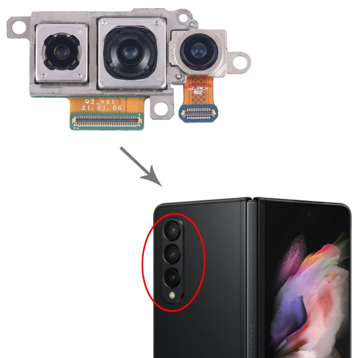 Para Samsung Galaxy Z Fold3 SM-F926B Conjunto de cámara original (cámara ancha + trasera)