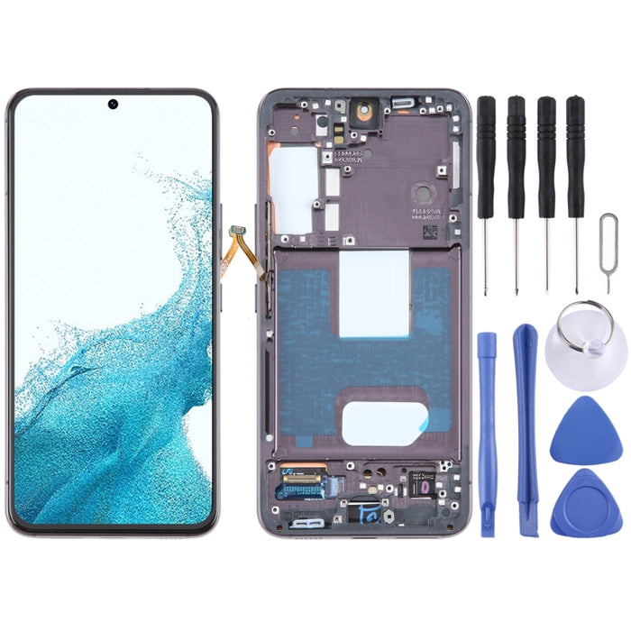 Para Samsung Galaxy S22 5G SM-S901B Montaje completo del digitalizador de pantalla LCD original con marco