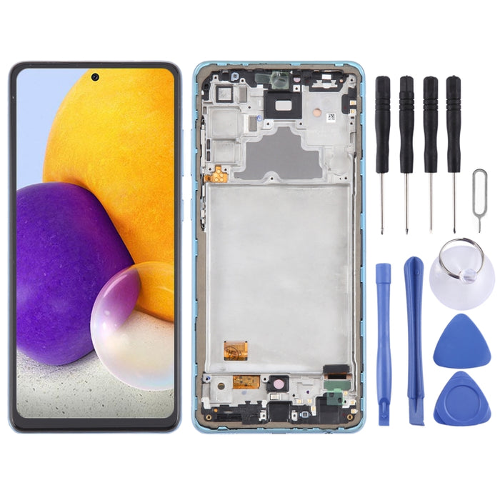 Para Samsung Galaxy A72 4G SM-A725 Montaje completo del digitalizador de pantalla LCD original de 6,43 pulgadas con marco