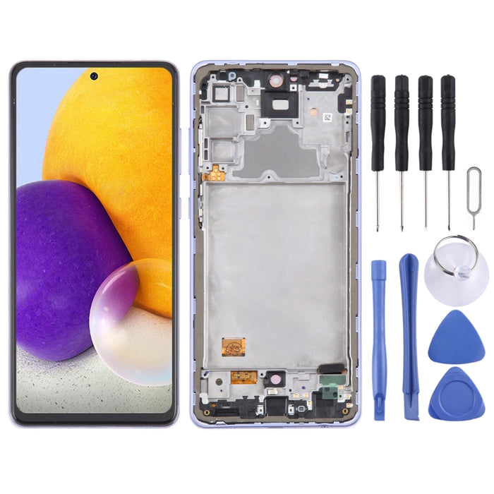 Para Samsung Galaxy A72 4G SM-A725 Montaje completo del digitalizador de pantalla LCD original de 6,43 pulgadas con marco