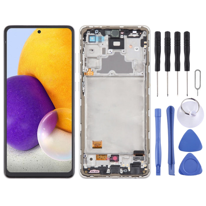 Para Samsung Galaxy A72 4G SM-A725 Montaje completo del digitalizador de pantalla LCD original de 6,43 pulgadas con marco