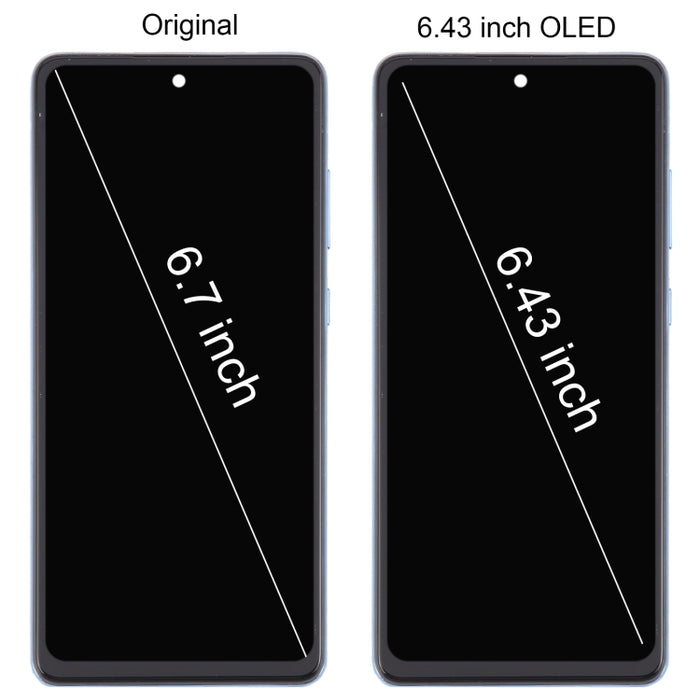 Para Samsung Galaxy A72 4G SM-A725 Montaje completo del digitalizador de pantalla LCD original de 6,43 pulgadas con marco