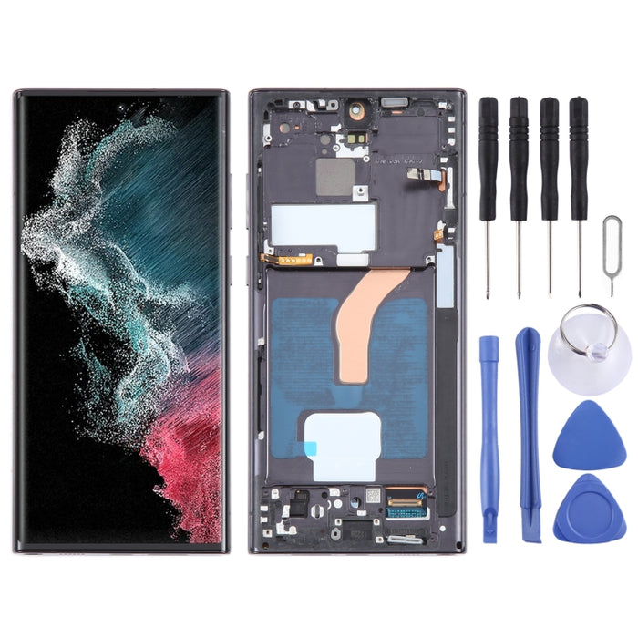 Para Samsung Galaxy S22 Ultra 5G SM-S908B Montaje completo del digitalizador de pantalla LCD original con marco