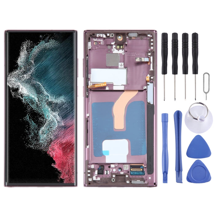 Para Samsung Galaxy S22 Ultra 5G SM-S908B Montaje completo del digitalizador de pantalla LCD original con marco