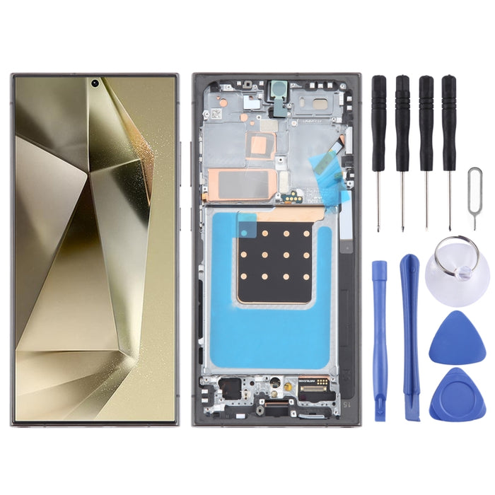 Para Samsung Galaxy S24 Ultra SM-S928B 6,78 pulgadas OLED LCD digitalizador de pantalla conjunto completo con marco