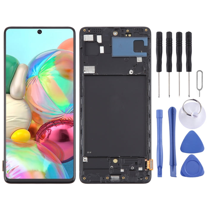 Para Samsung Galaxy A71 4G SM-A715F Montaje completo del digitalizador de pantalla LCD OLED de 6,43 pulgadas con marco