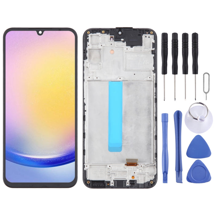 Para Samsung Galaxy A25 SM-A256B Asamblea completa del digitalizador de pantalla LCD OLED de 6,43 pulgadas con marco