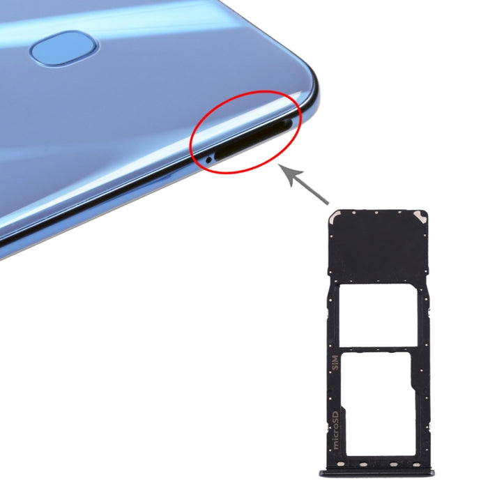 Para Galaxy A20 A30 A50 Bandeja de tarjeta SIM + Bandeja de tarjeta Micro SD