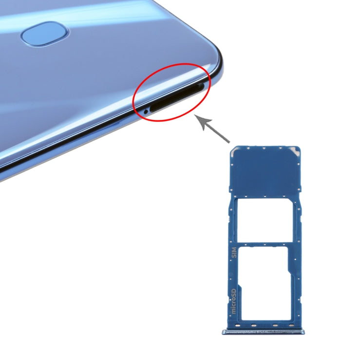 Para Galaxy A20 A30 A50 Bandeja de tarjeta SIM + Bandeja de tarjeta Micro SD