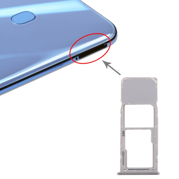 Para Galaxy A20 A30 A50 Bandeja de tarjeta SIM + Bandeja de tarjeta Micro SD