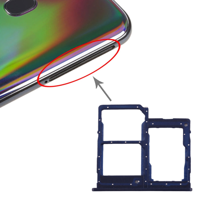 Para Galaxy A40 Bandeja de tarjeta SIM + Bandeja de tarjeta SIM + Bandeja de tarjeta Micro SD