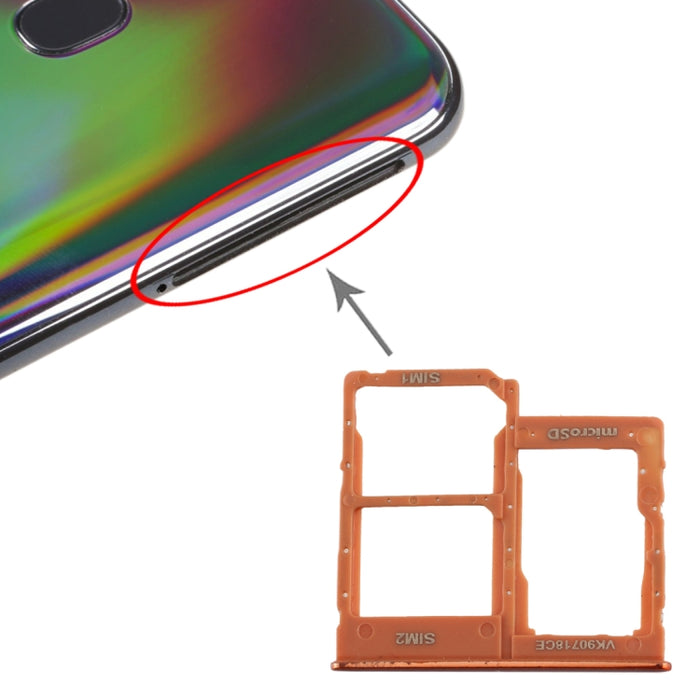 Para Galaxy A40 Bandeja de tarjeta SIM + Bandeja de tarjeta SIM + Bandeja de tarjeta Micro SD