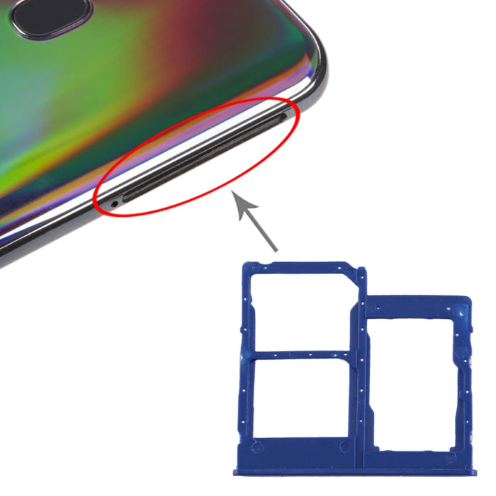 Para Galaxy A40 Bandeja de tarjeta SIM + Bandeja de tarjeta SIM + Bandeja de tarjeta Micro SD