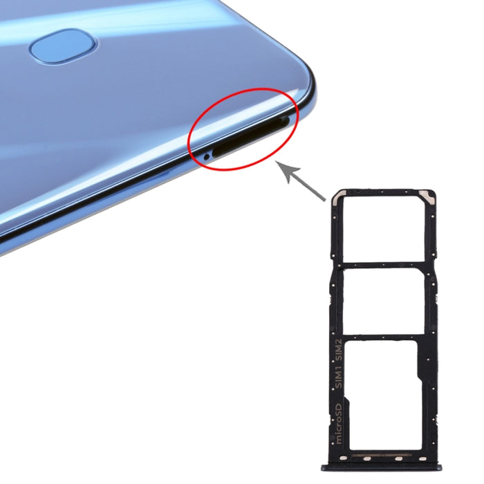 Para Galaxy A20 A30 A50 Bandeja de tarjeta SIM + Bandeja de tarjeta SIM + Bandeja de tarjeta Micro SD