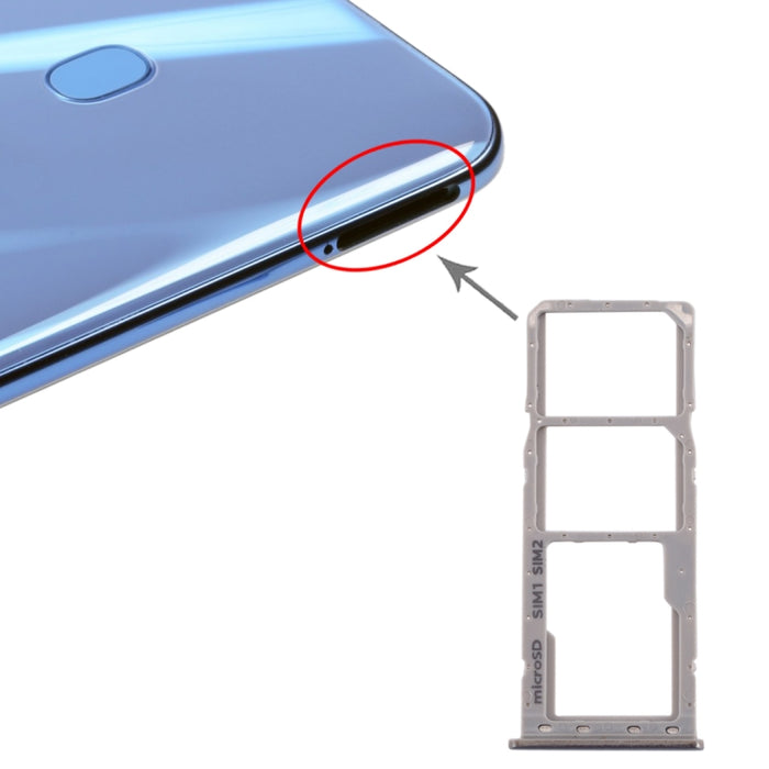 Para Galaxy A20 A30 A50 Bandeja de tarjeta SIM + Bandeja de tarjeta SIM + Bandeja de tarjeta Micro SD