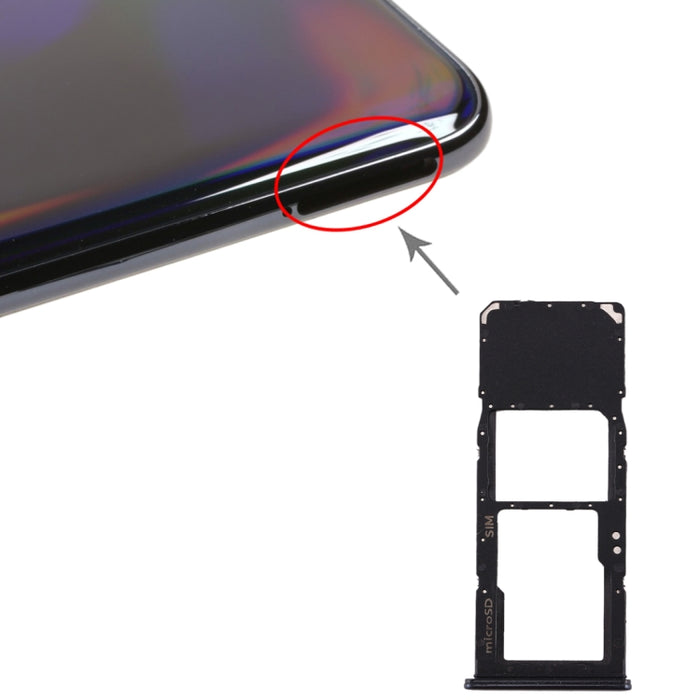 Para Galaxy A70 Bandeja de tarjeta SIM + Bandeja de tarjeta Micro SD