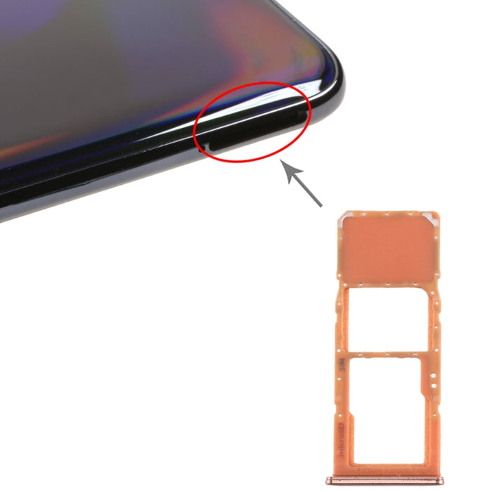 Para Galaxy A70 Bandeja de tarjeta SIM + Bandeja de tarjeta Micro SD
