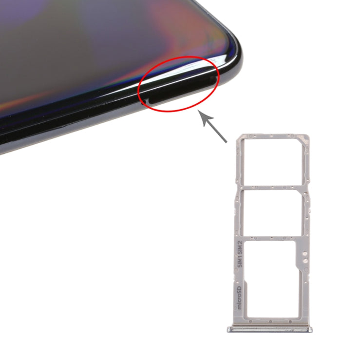 Para Galaxy A70 Bandeja de tarjeta SIM + Bandeja de tarjeta SIM + Bandeja de tarjeta Micro SD