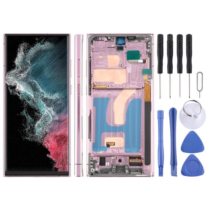 For Samsung Galaxy S22 Ultra SM-S908B 6.72 inch TFT LCD Screen Digitizer Full Assembly with Frame, Not Supporting Fingerprint Identification