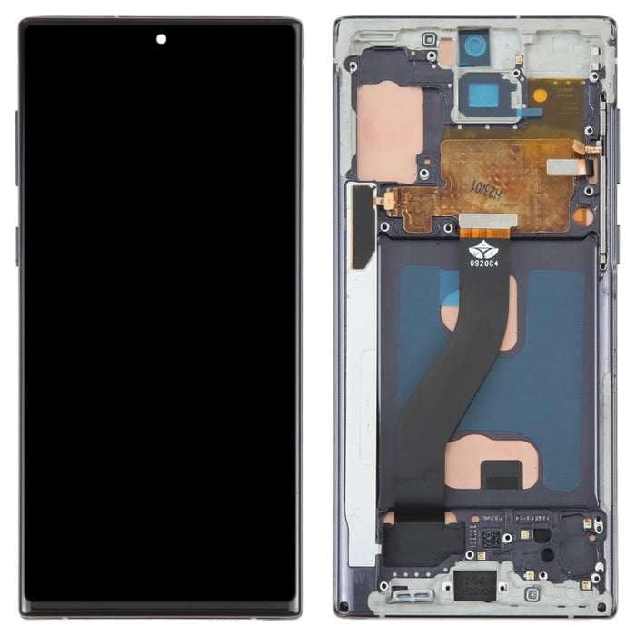 Pantalla LCD de material TFT para Samsung Galaxy Note10 digitalizador de montaje completo con marco/escritura a mano, no compatible con identificación de huellas dactilares